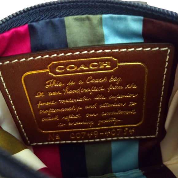 Coach 65th anniversary signature stripe denim wristlet - Picture 3 of 3